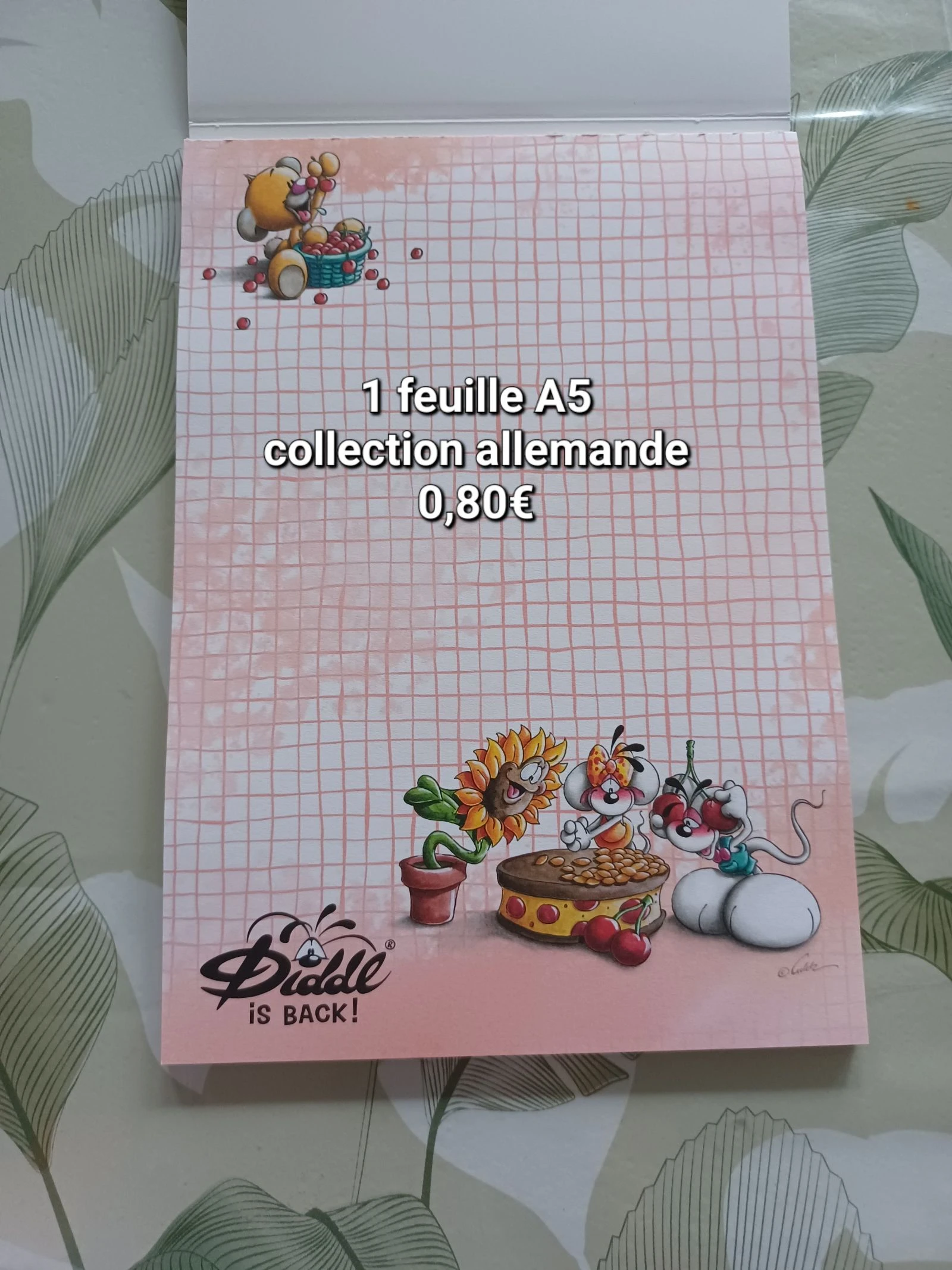 1 feuille diddl  de la collection allemande 